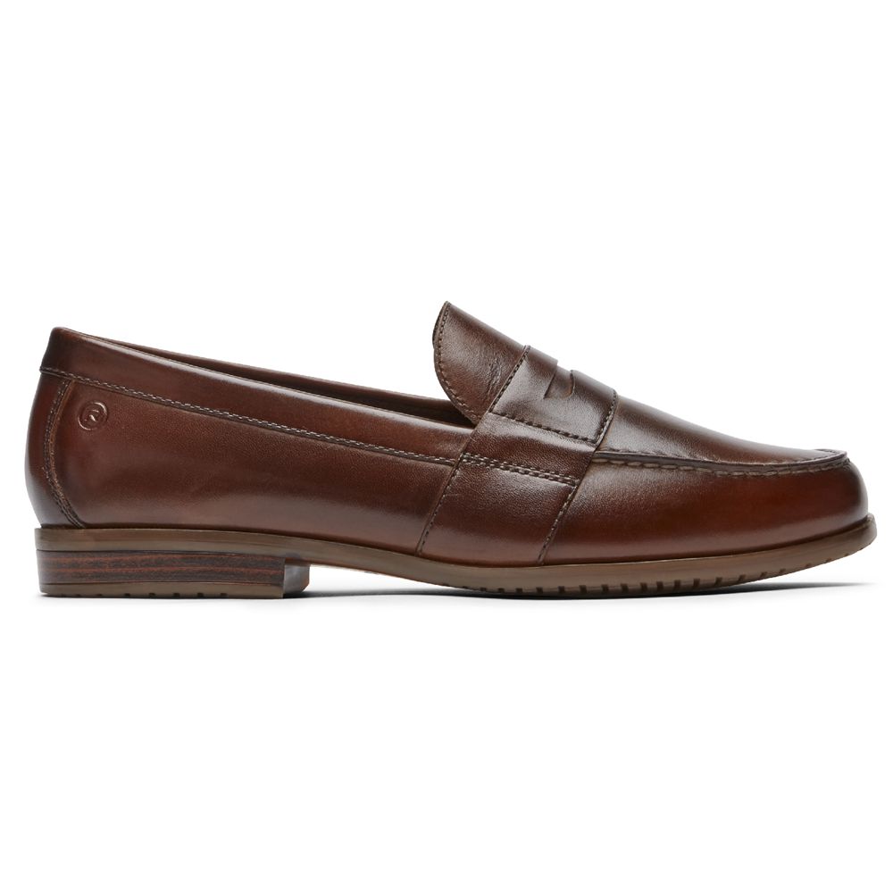 Mocassins Homem Rockport Classic Lite 2 Penny Slip-Ons Marrom,Portugal YQOWL-4182